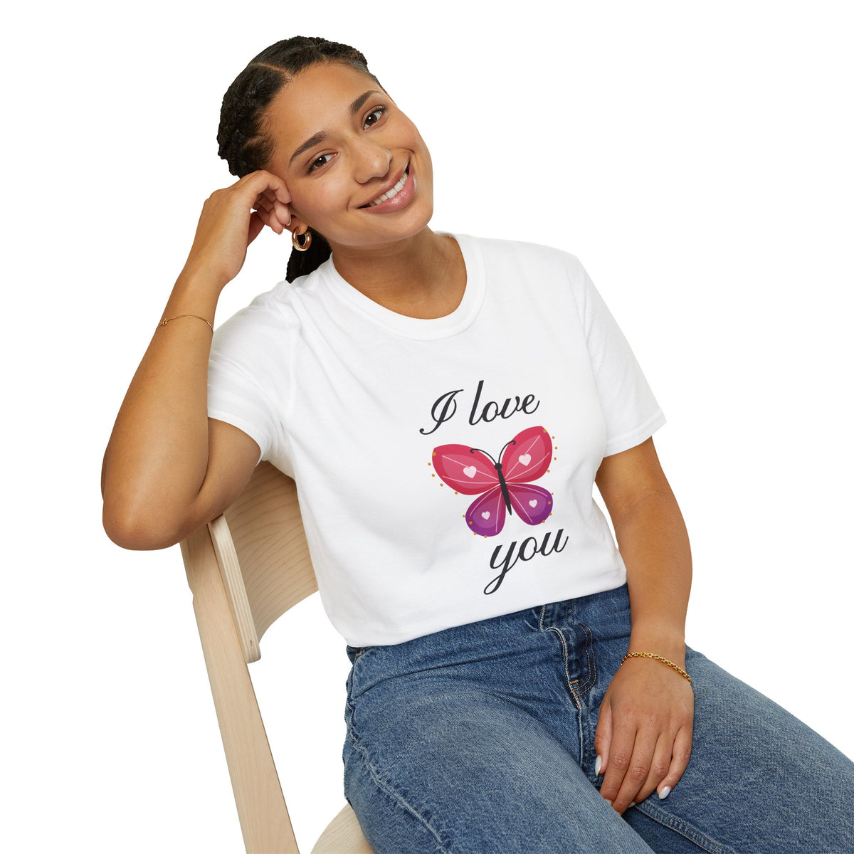 I Love You Butterfly T-Shirt - Romantic Gift for Her