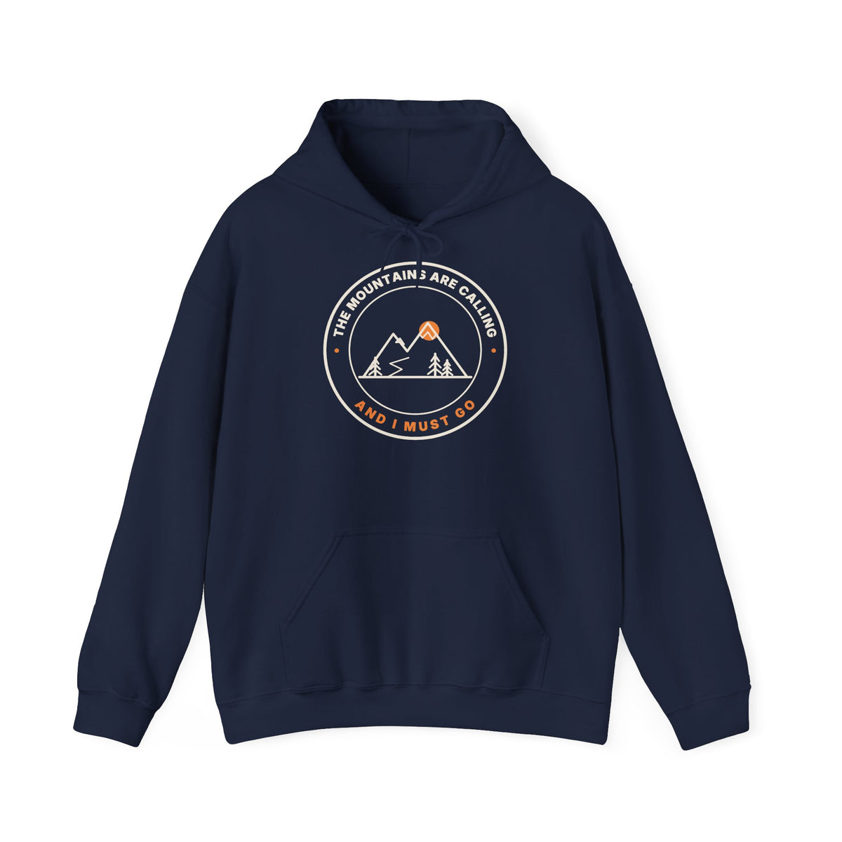 Mountain Badge Hoodie | And I Must Go Hiking Hooded Sweatshirt for Nature Lovers