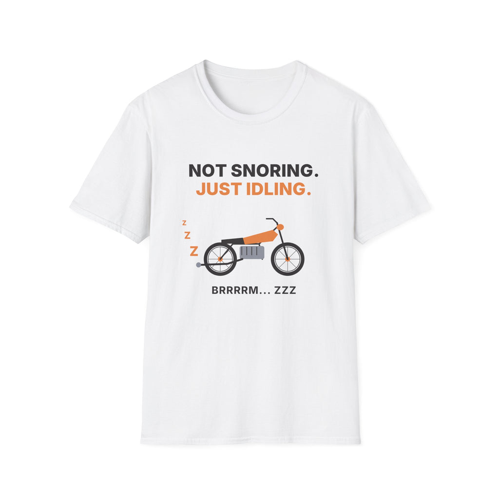 Not Snoring Just Idling Tee | Funny Motorcycle T-Shirt for Bikers