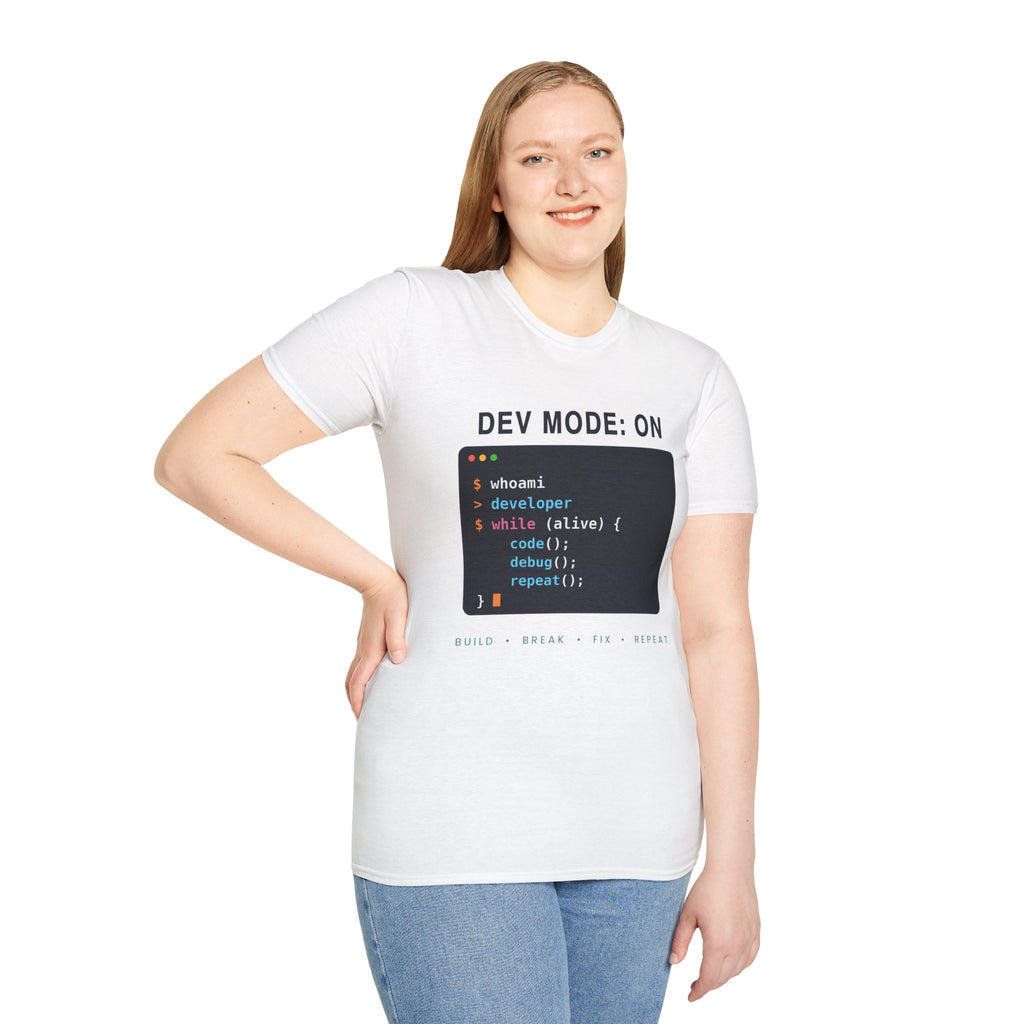 Dev Mode On T-Shirt - Funny Programmer Gift for Developers