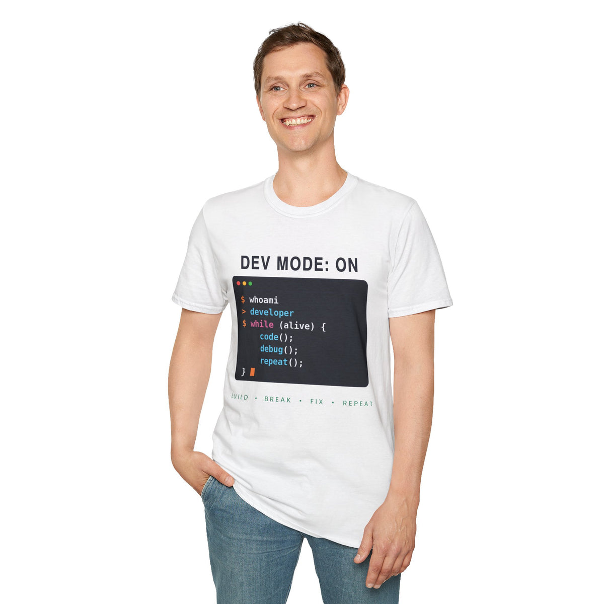 Dev Mode On T-Shirt - Funny Programmer Gift for Developers