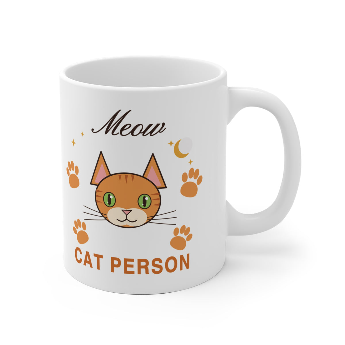 Cat Person Mug - Meow Ceramic Coffee Cup Gift for Cat Lovers