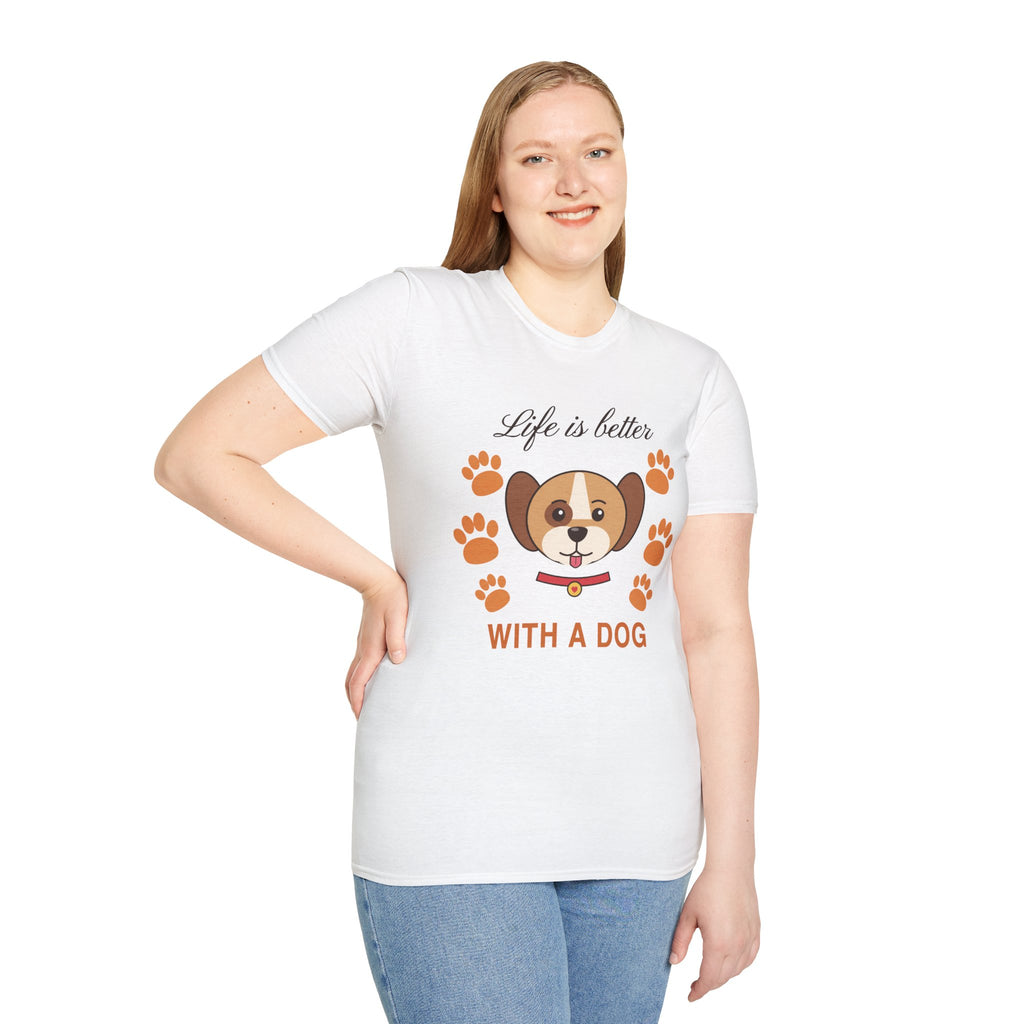 Life Is Better With A Dog T-Shirt - Cute Dog Lover Gift