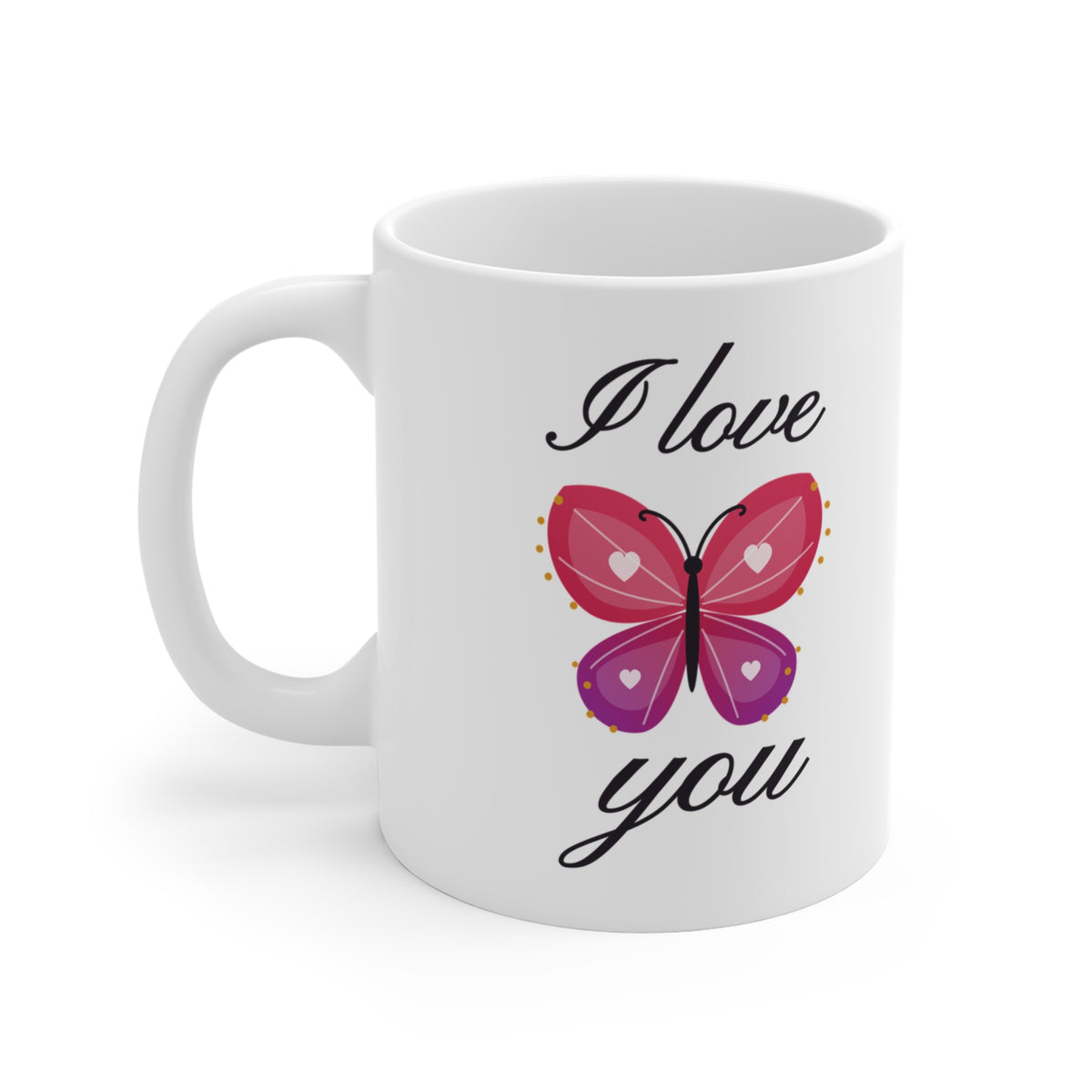 I Love You Butterfly Mug - Romantic Ceramic Gift