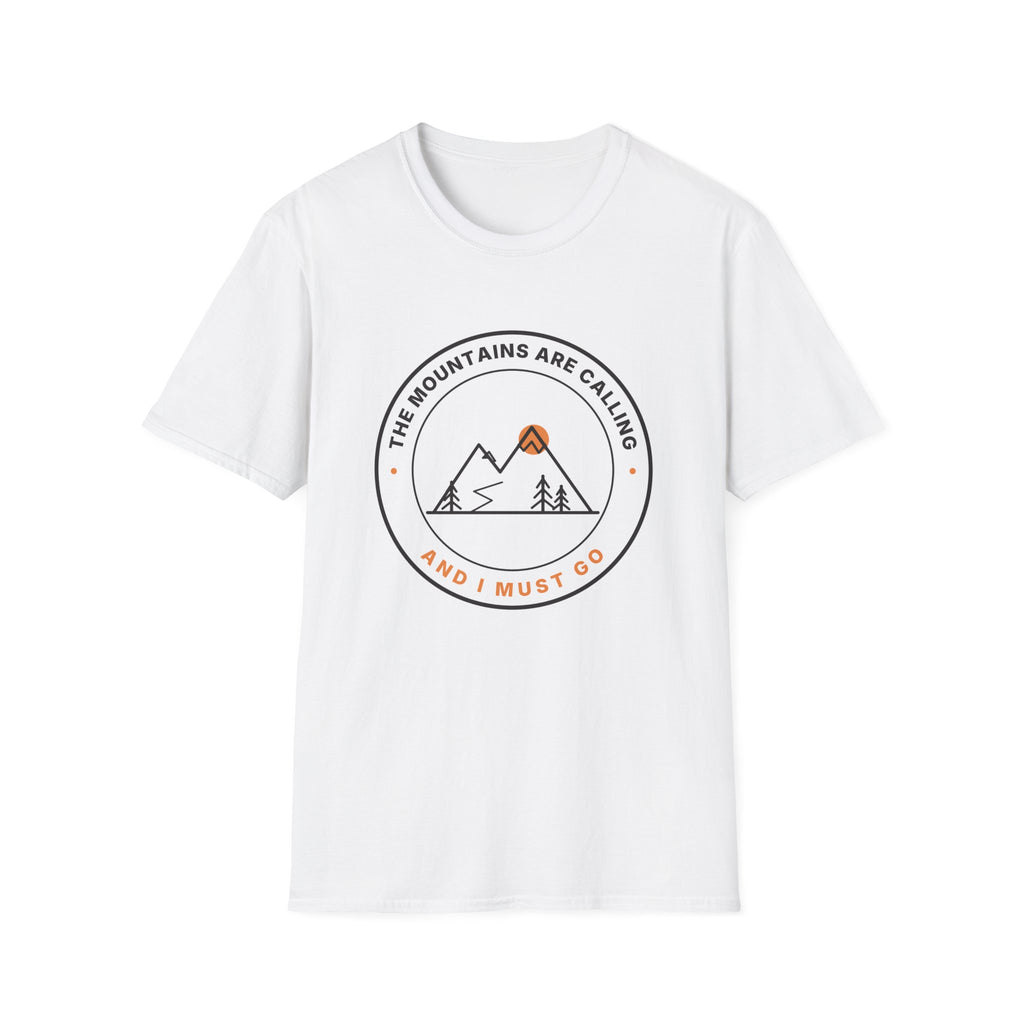 Mountain Badge T-Shirt | And I Must Go Hiking Tee for Nature Lovers