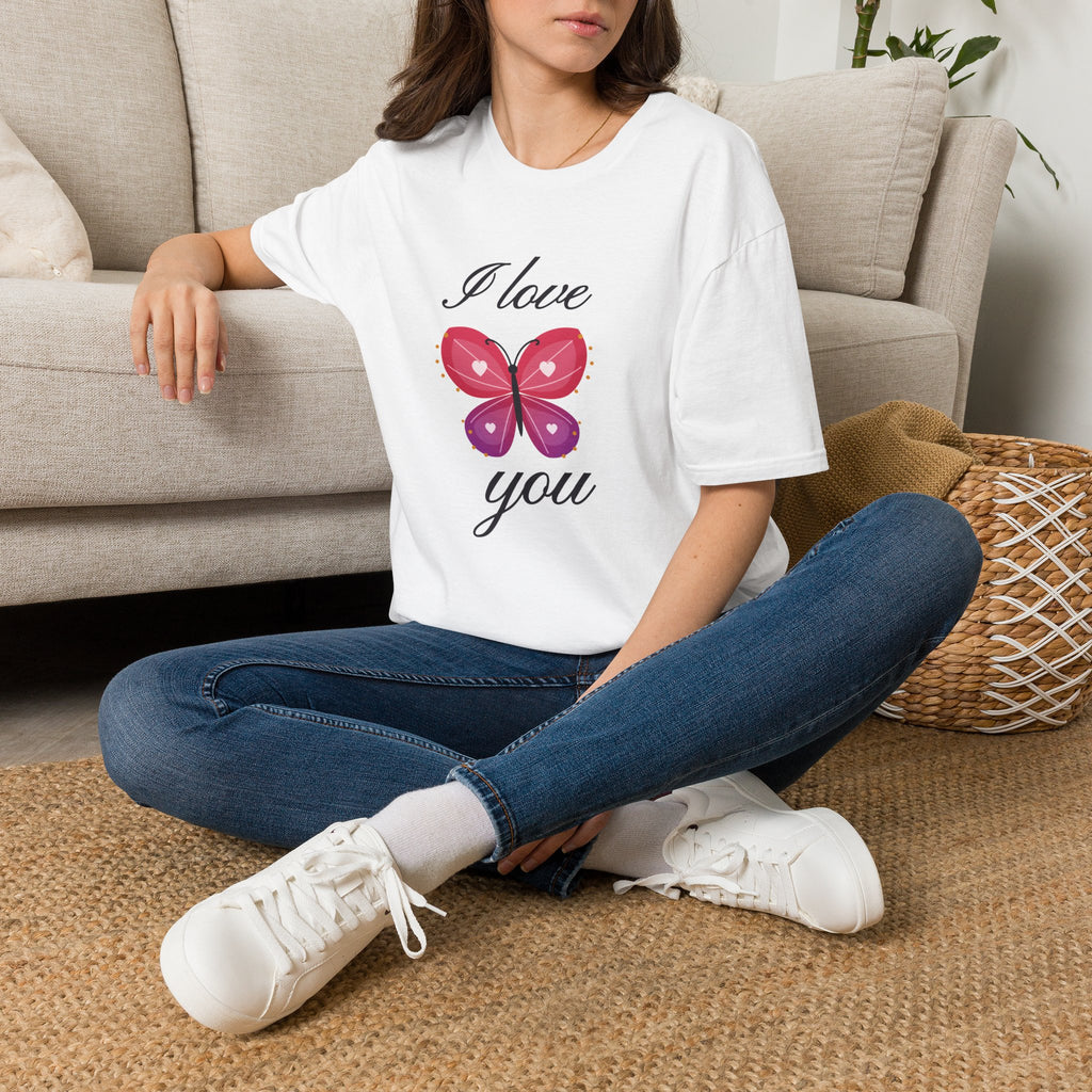 I Love You Butterfly T-Shirt - Romantic Gift for Her