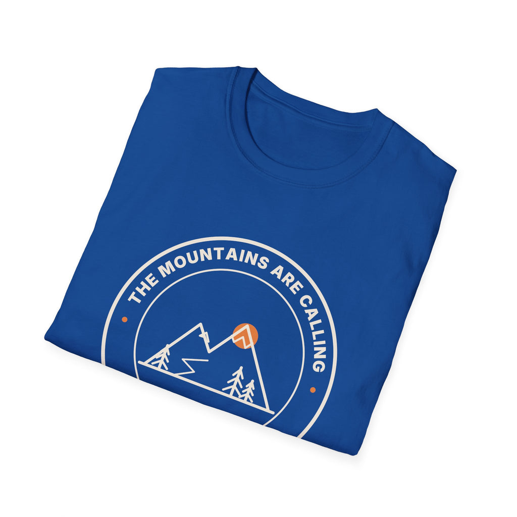 Mountain Badge T-Shirt | And I Must Go Hiking Tee for Nature Lovers