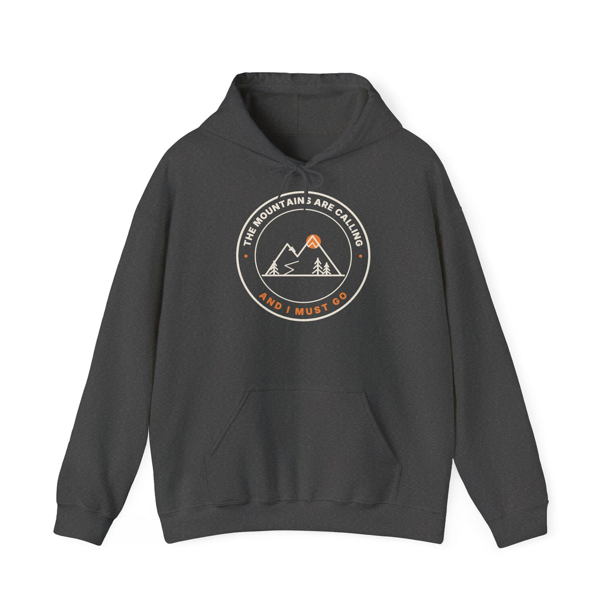 Mountain Badge Hoodie | And I Must Go Hiking Hooded Sweatshirt for Nature Lovers