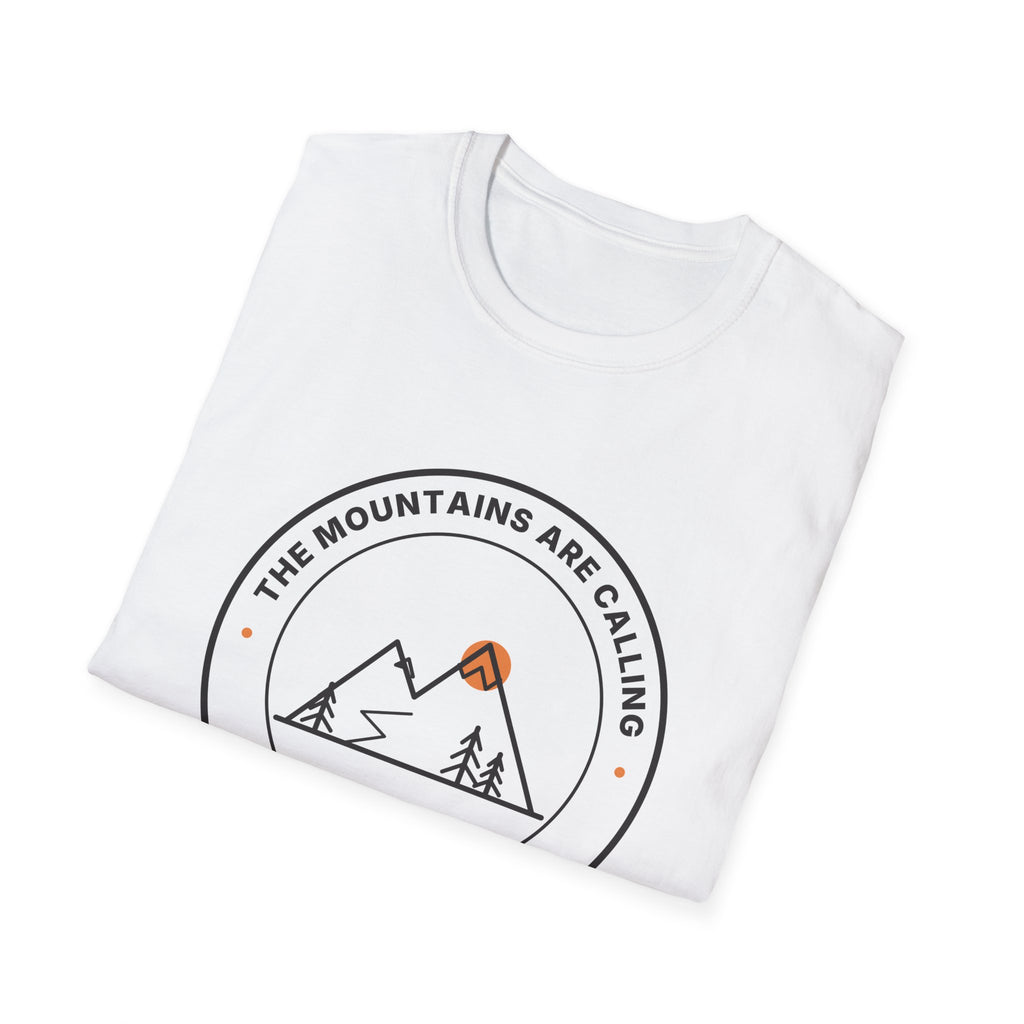 Mountain Badge T-Shirt | And I Must Go Hiking Tee for Nature Lovers