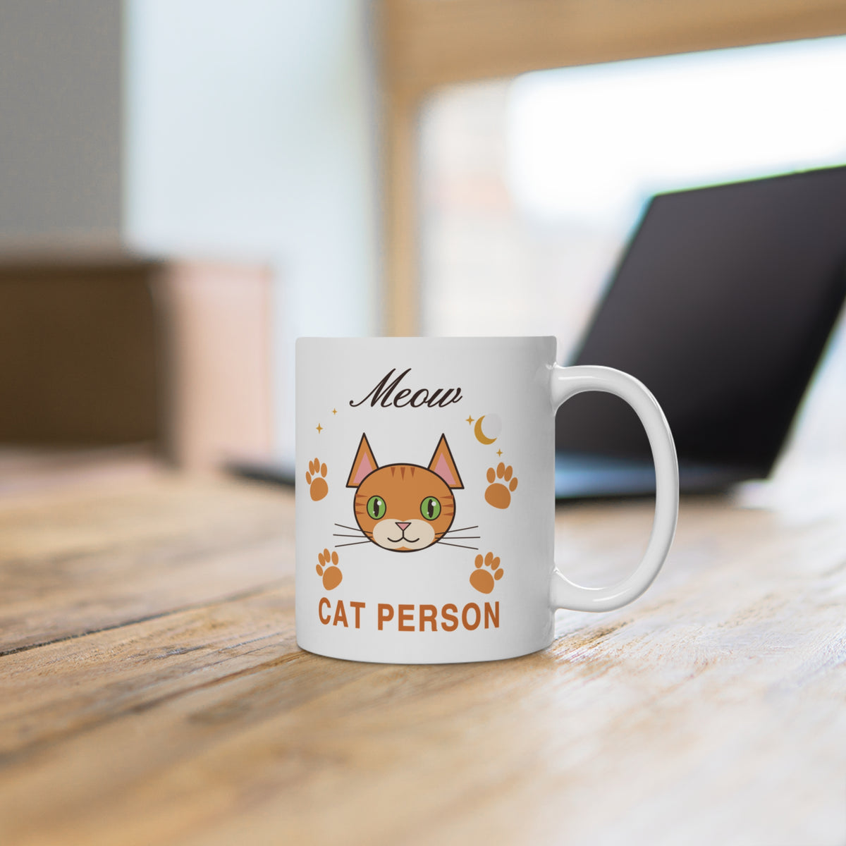 Cat Person Mug - Meow Ceramic Coffee Cup Gift for Cat Lovers