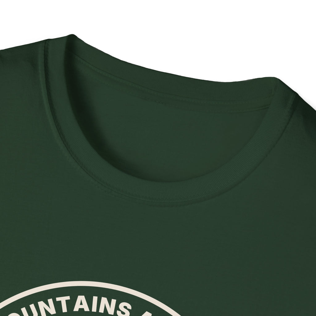 Mountain Badge T-Shirt | And I Must Go Hiking Tee for Nature Lovers