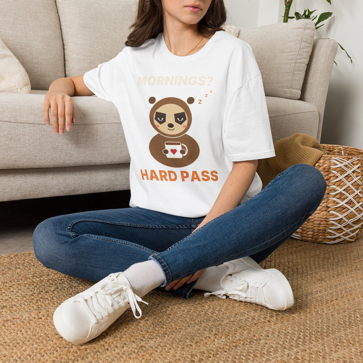 Hard Pass Grumpy Sloth T-Shirt | Funny Coffee Lover Tee