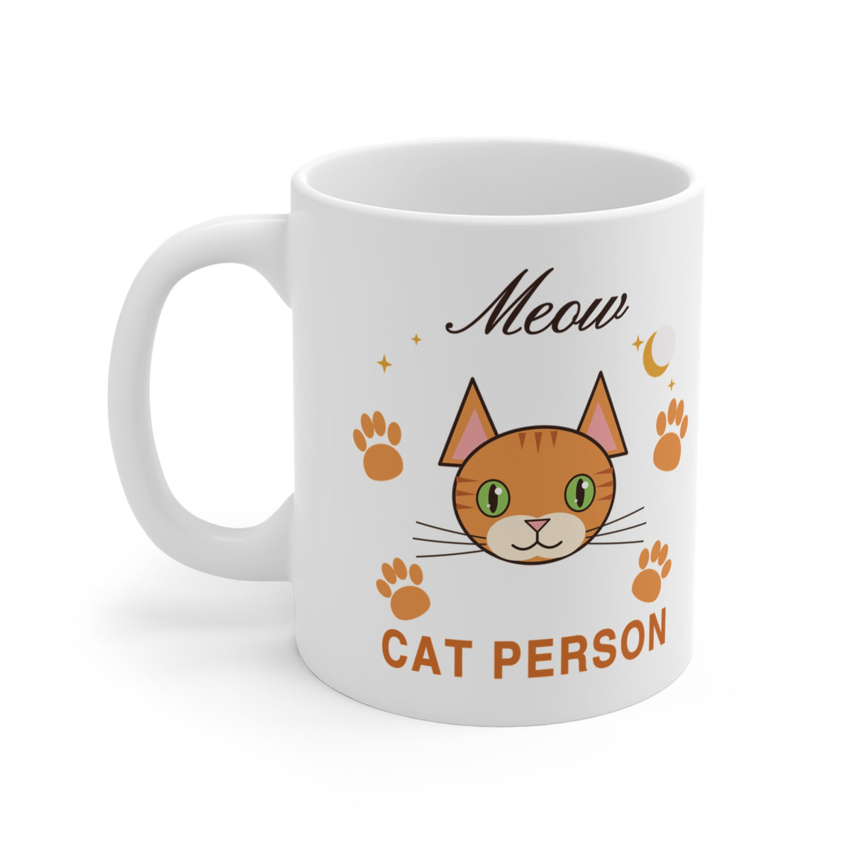 Cat Person Mug - Meow Ceramic Coffee Cup Gift for Cat Lovers
