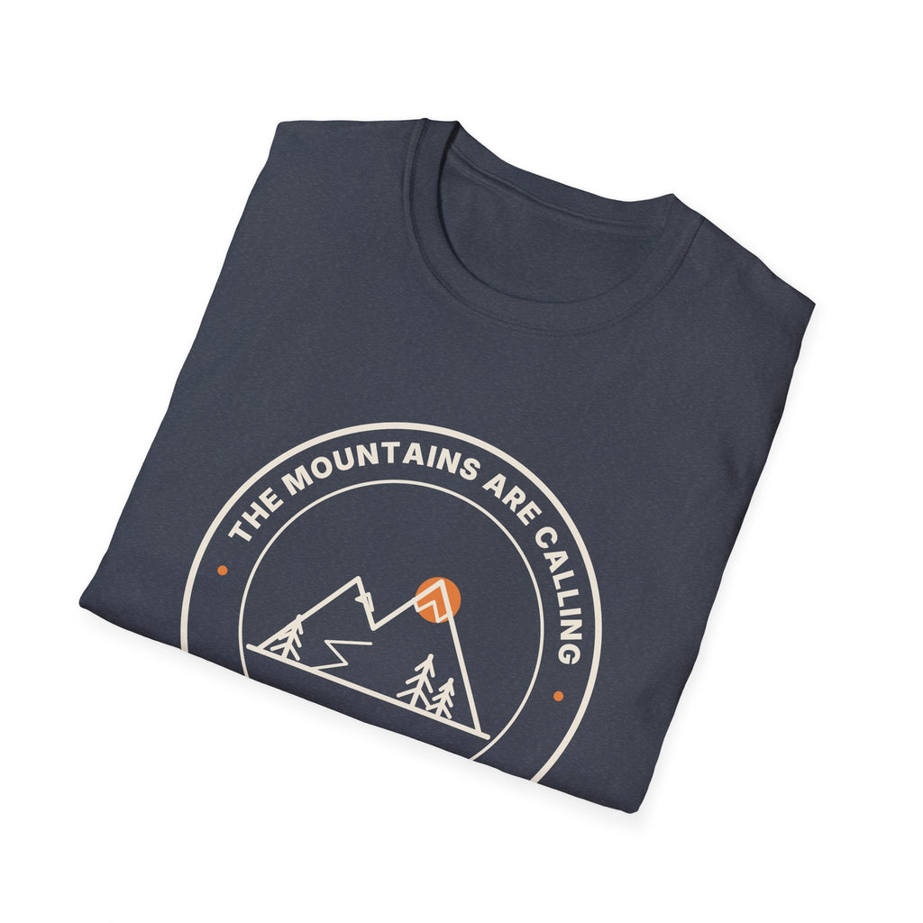 Mountain Badge T-Shirt | And I Must Go Hiking Tee for Nature Lovers