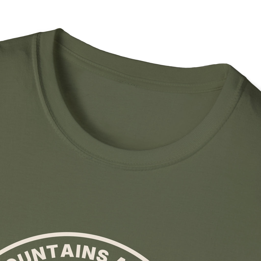 Mountain Badge T-Shirt | And I Must Go Hiking Tee for Nature Lovers