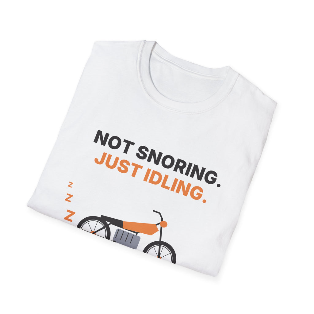 Not Snoring Just Idling Tee | Funny Motorcycle T-Shirt for Bikers