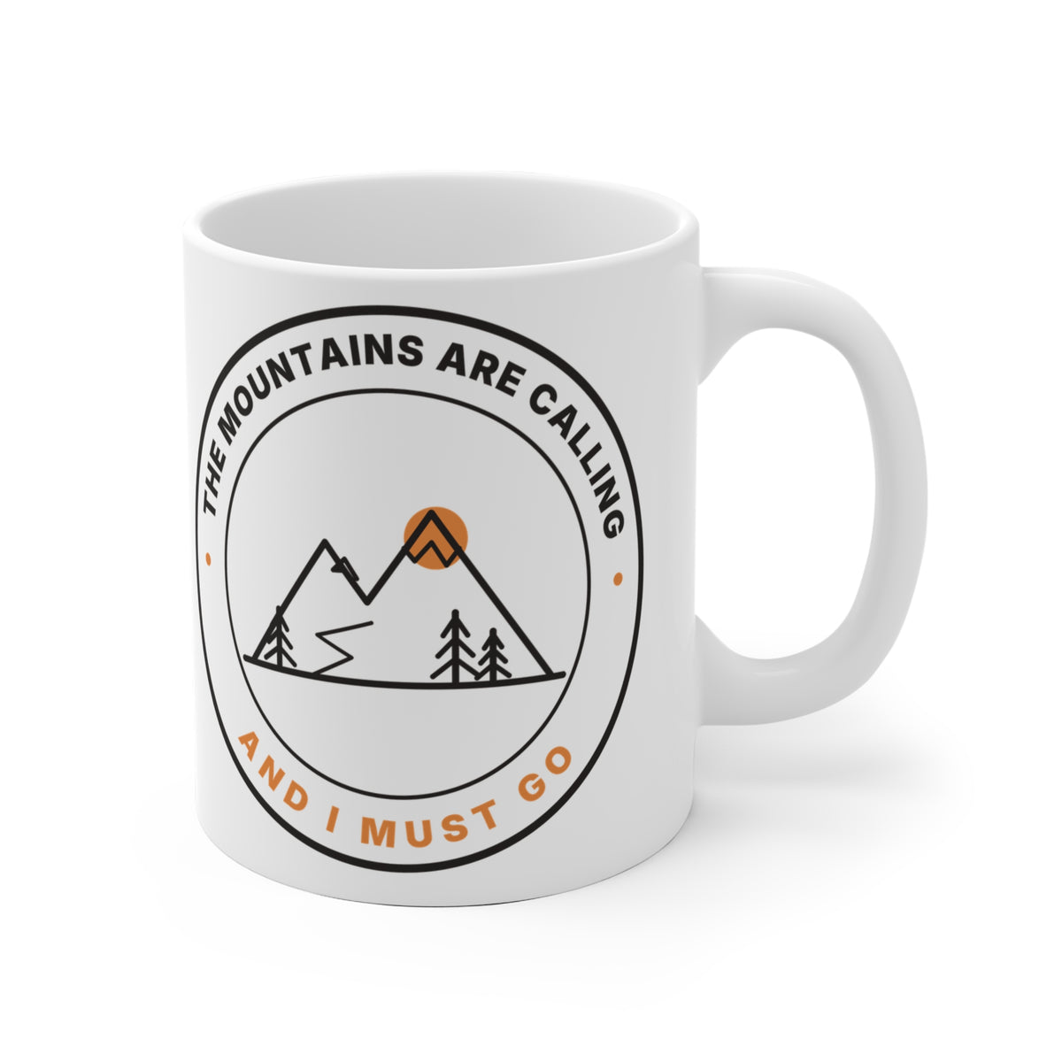 Mountain Badge Mug | And I Must Go Hiking Coffee Mug for Nature Lovers