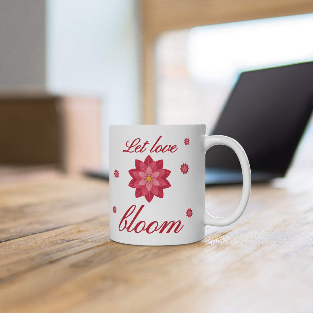 Let Love Bloom Mug - Floral Ceramic Gift for Her