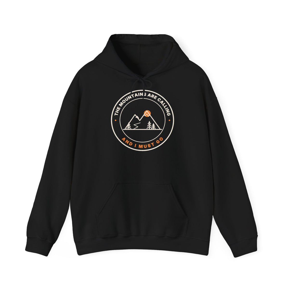 Mountain Badge Hoodie | And I Must Go Hiking Hooded Sweatshirt for Nature Lovers