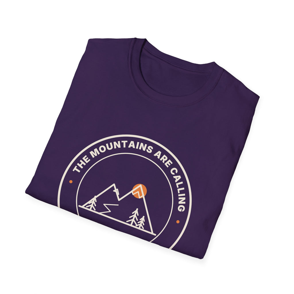 Mountain Badge T-Shirt | And I Must Go Hiking Tee for Nature Lovers