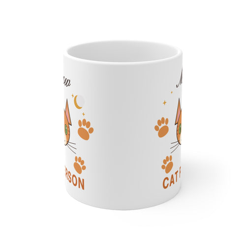 Cat Person Mug - Meow Ceramic Coffee Cup Gift for Cat Lovers