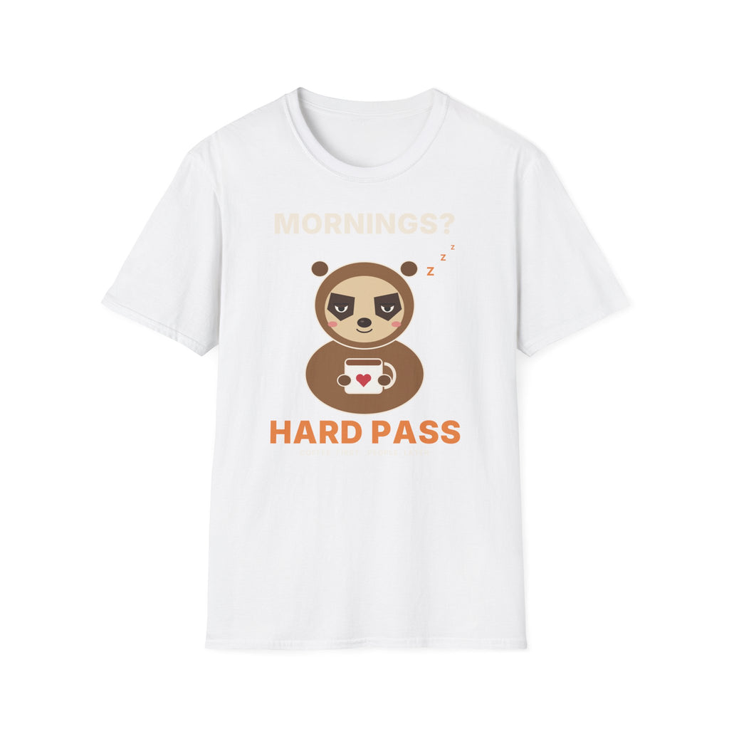 Hard Pass Grumpy Sloth T-Shirt | Funny Coffee Lover Tee