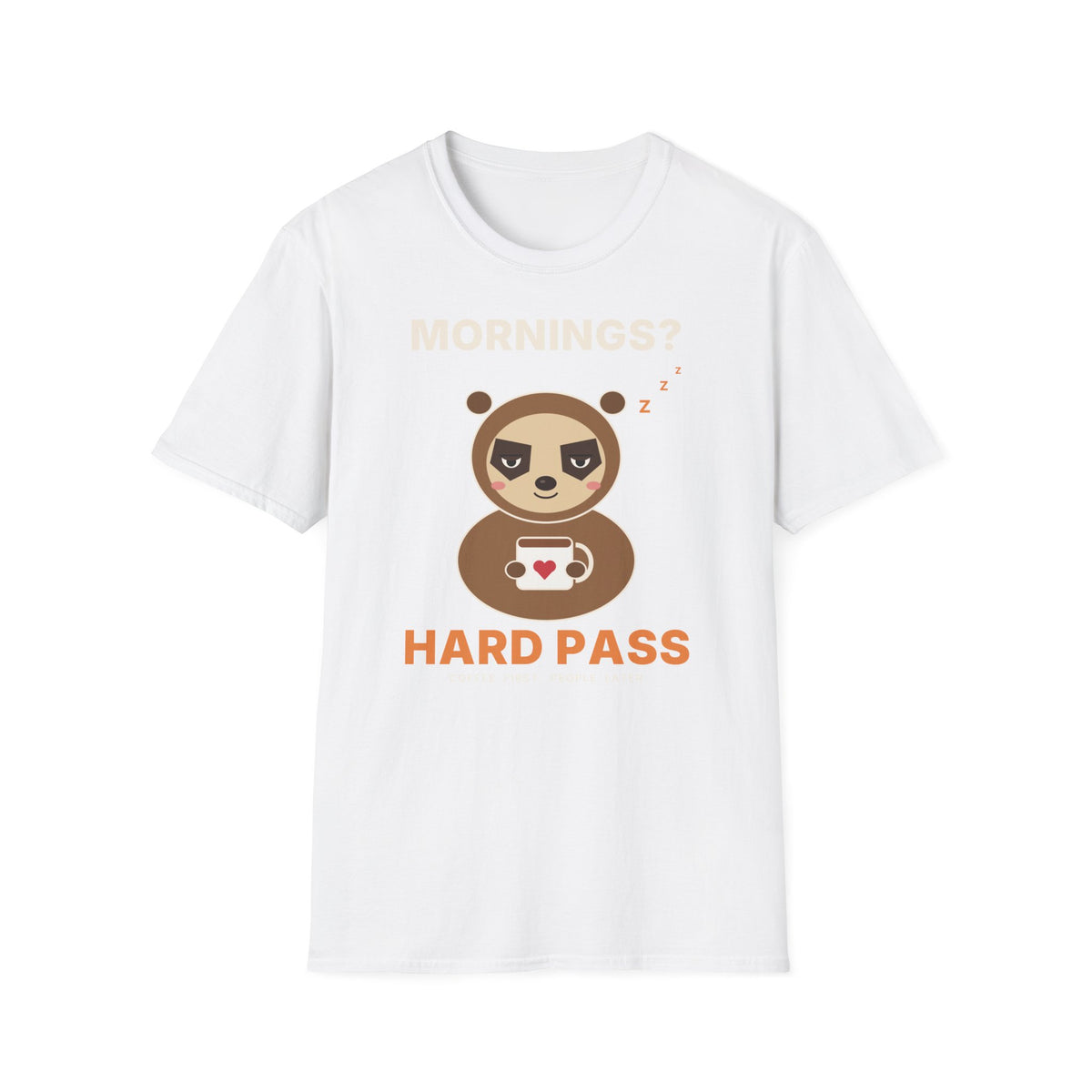Hard Pass Grumpy Sloth T-Shirt | Funny Coffee Lover Tee