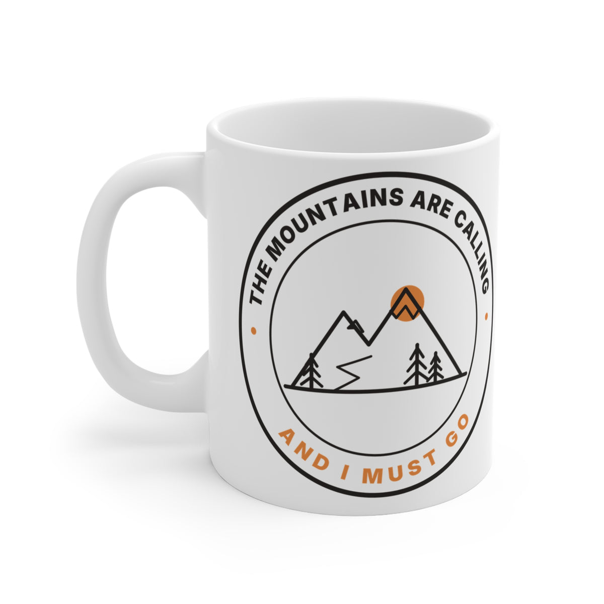Mountain Badge Mug | And I Must Go Hiking Coffee Mug for Nature Lovers