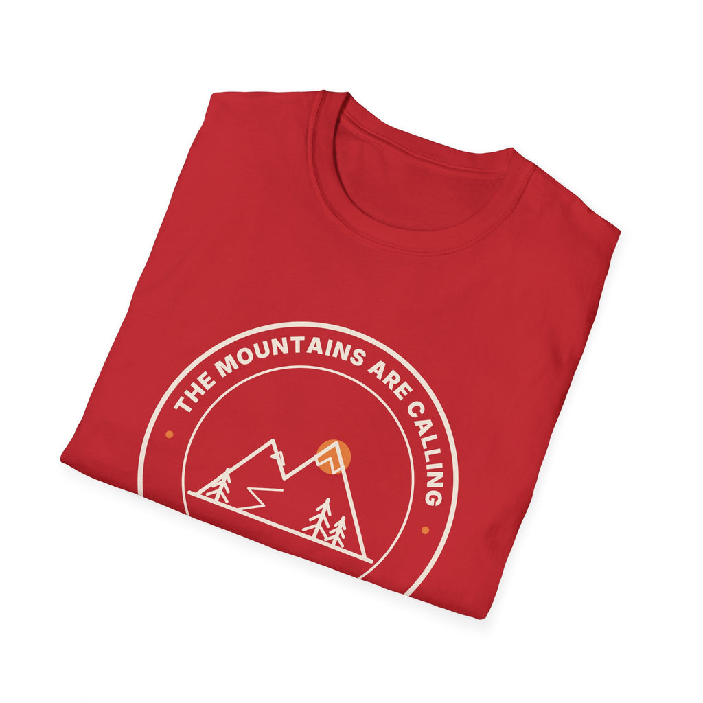 Mountain Badge T-Shirt | And I Must Go Hiking Tee for Nature Lovers