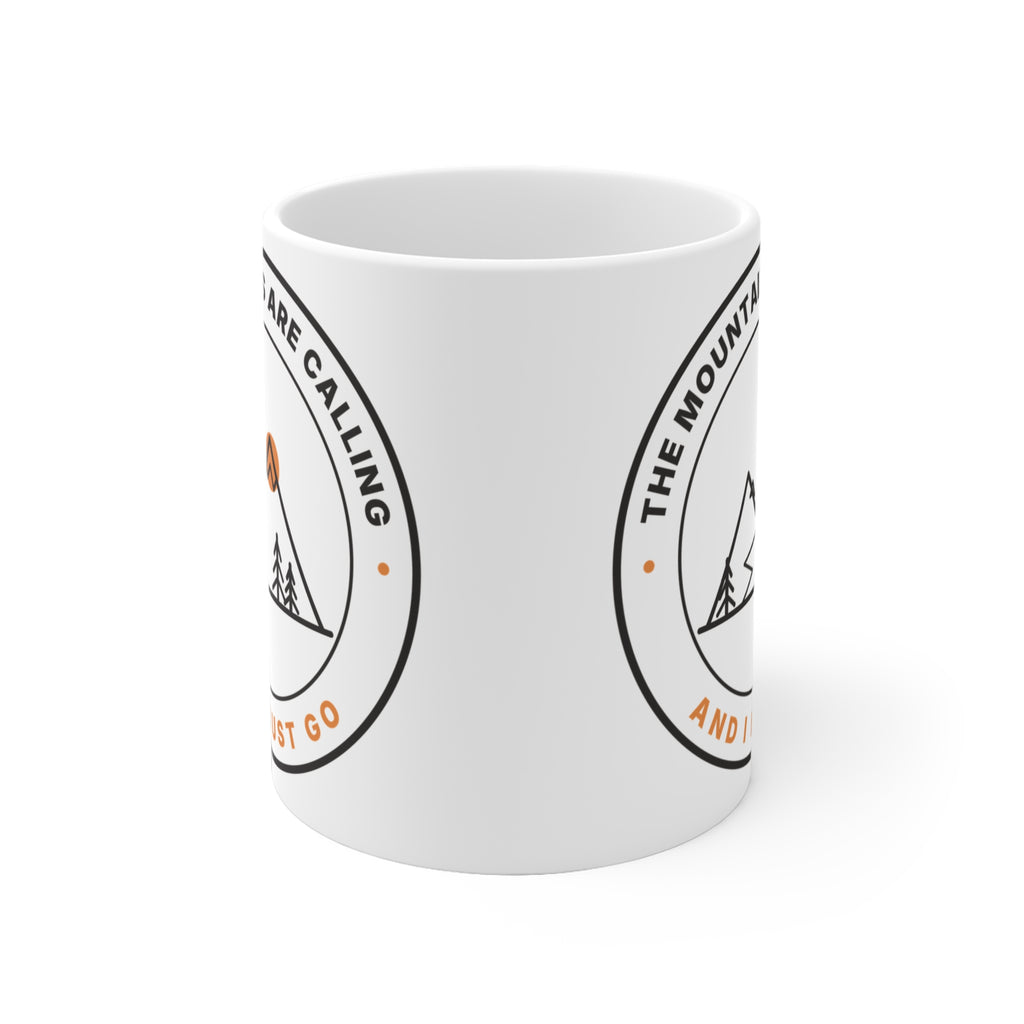 Mountain Badge Mug | And I Must Go Hiking Coffee Mug for Nature Lovers